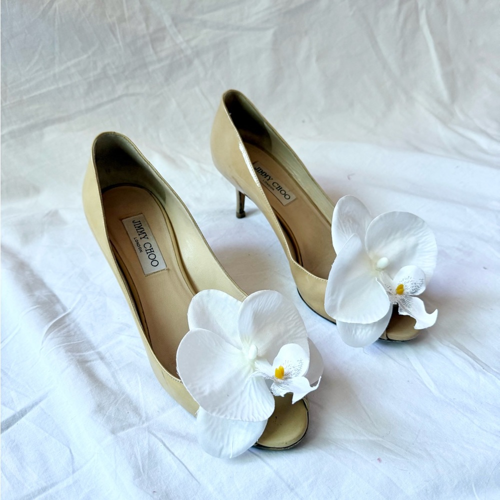 Jimmy Choo sandals shoes butterfly orchid size 9.5 US 39.5 Y2K Carrie Bradshaw